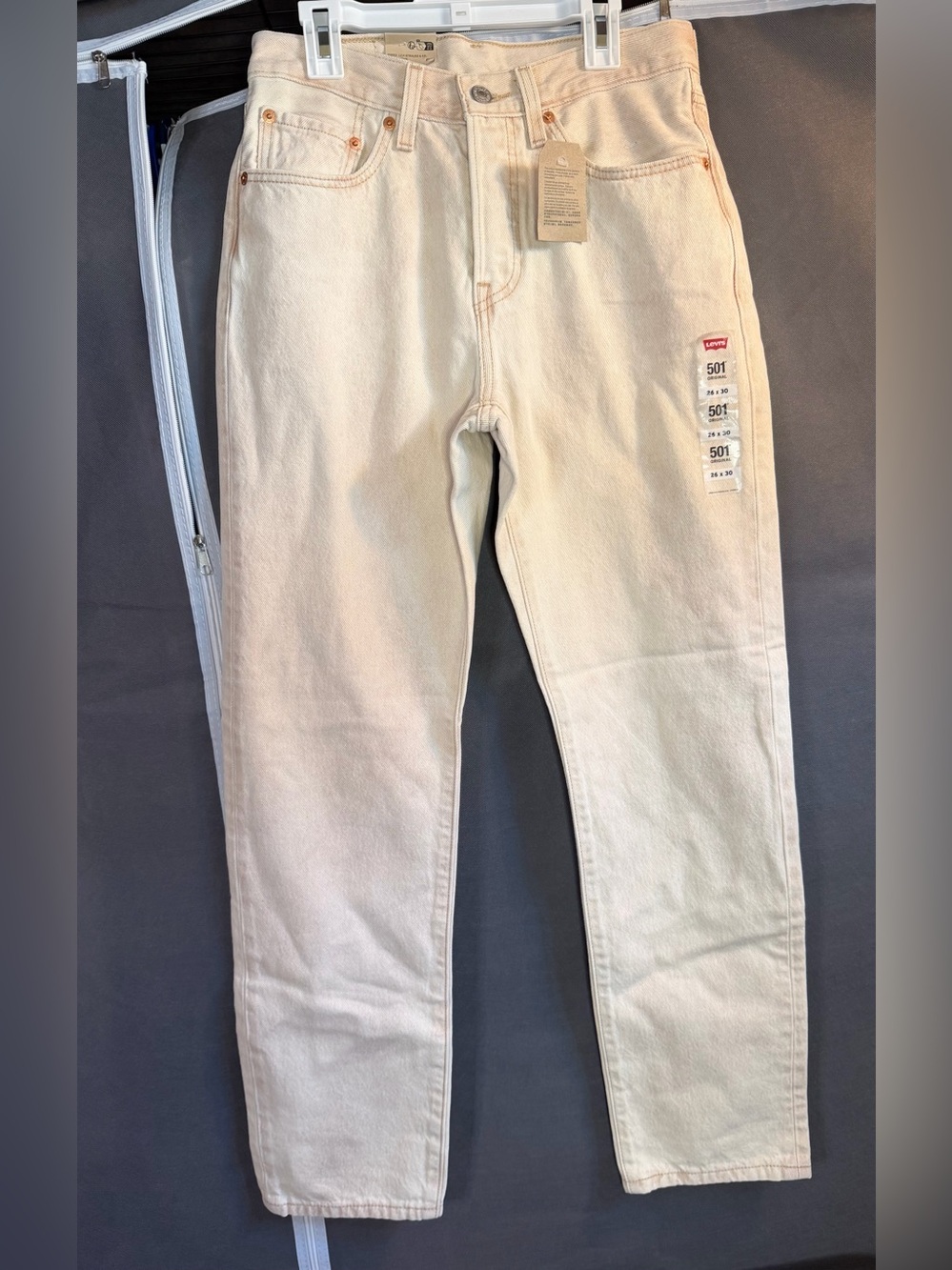 Levi's 501 Women’s Cream Straight Leg Jeans